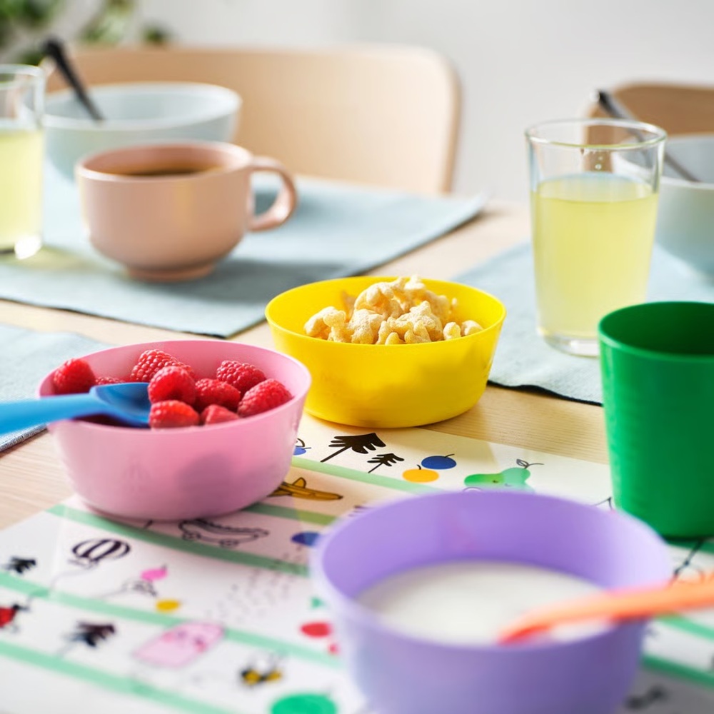 Colorful Plastic Bowls - Set of Bright Multi Colors